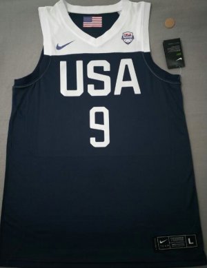 9 Brown 2019 USA FIBA Basketball world cup jersey blue